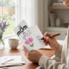 Mom Crown & Hearts Floral Greeting Card