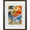 Framed Persian Calligraphy Bird Wall Art
