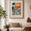 Framed Persian Calligraphy Bird Freedom Wall Art