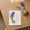 "Hyacinth of Resilience" Persian Calligraphy Greeting Card (Persian: کارت پستال سنبل و شعر هوشنگ ابتهاج)
