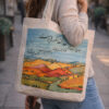 "Vineyard of Dreams" Persian Calligraphy Tote Bag (Persian: ساک پارچه‌ای طرح تاکستان و شعر الیاس علوی)