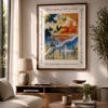 Framed Persian Calligraphy Bird Freedom Wall Art