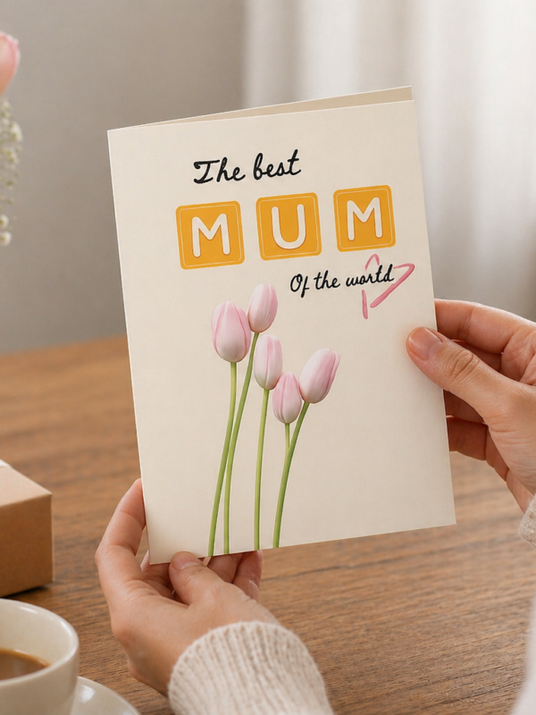 The Best Mum Tulip Greeting Card