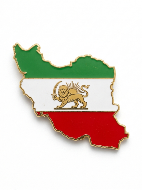 c4e914fc-8128-4b2e-801e-bfefac924c6a.png سنجاقسینه (پین) نقشه ایران با طرح شیر و خورشید