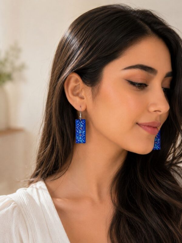 photo_2026-06-11_19-35-40 Persian Blue Tile Pattern Rectangular Drop Earrings