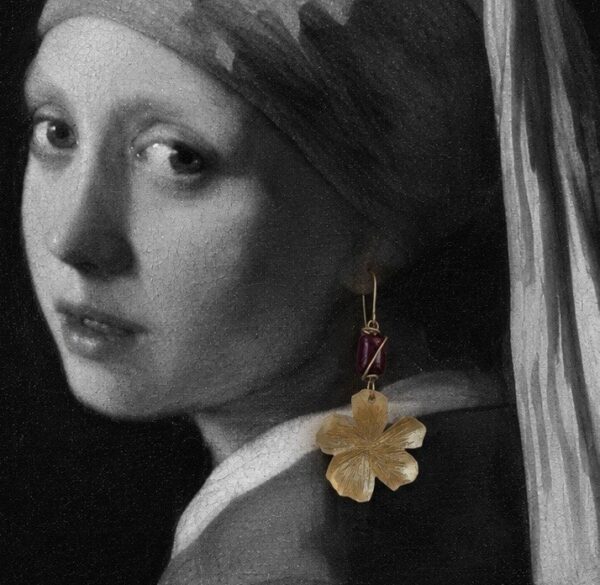 Handmade Copper Earrings – Golden Blossom