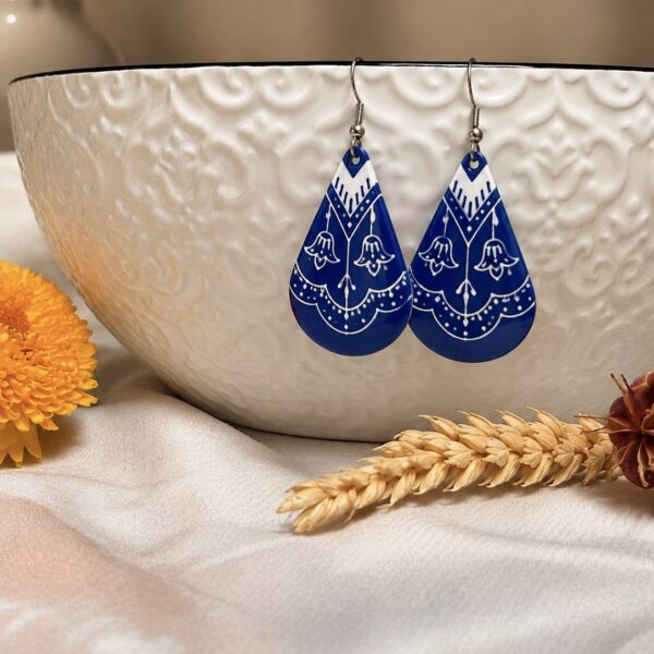 photo_2026-09-02_15-53-58 Handmade Cobalt Tulip ceramic earrings in blue and white by Iranian artists