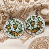 Handmade Ceramic Earrings – Amber Blossom