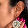 Handmade Ceramic Earrings – Amber Blossom